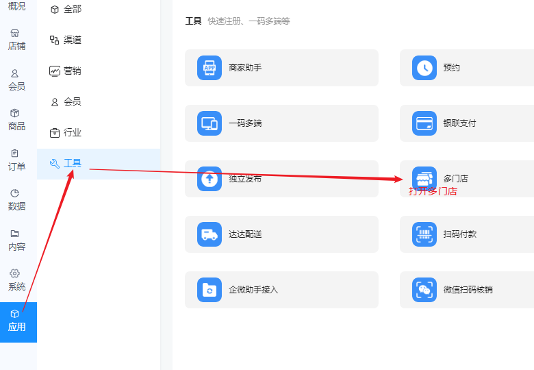 多门店如何使用？