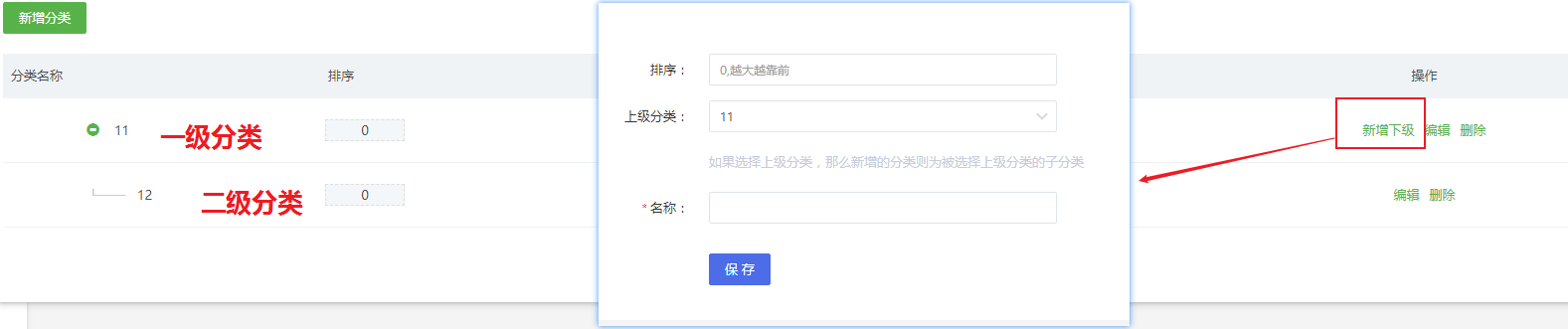 商品添加、商品分类和商品规格设置